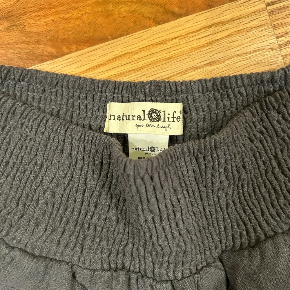 NATURAL LIFE Charcoal linen blend pants - Picture 3 of 6